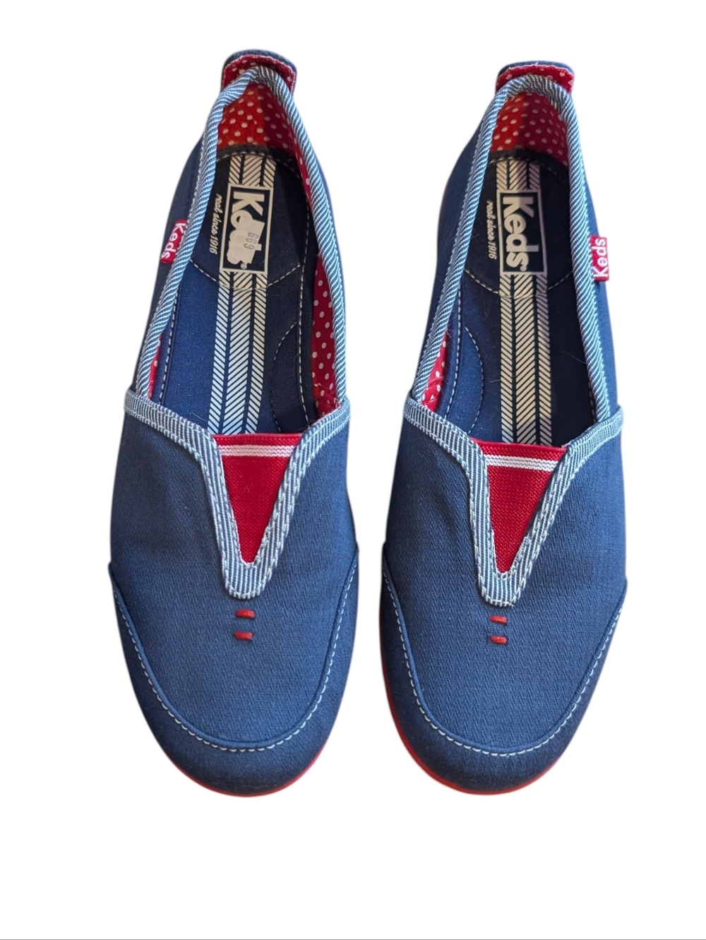 Keds‎ Blue Canvas Slip On Shoes Loafers Women Size 7.5